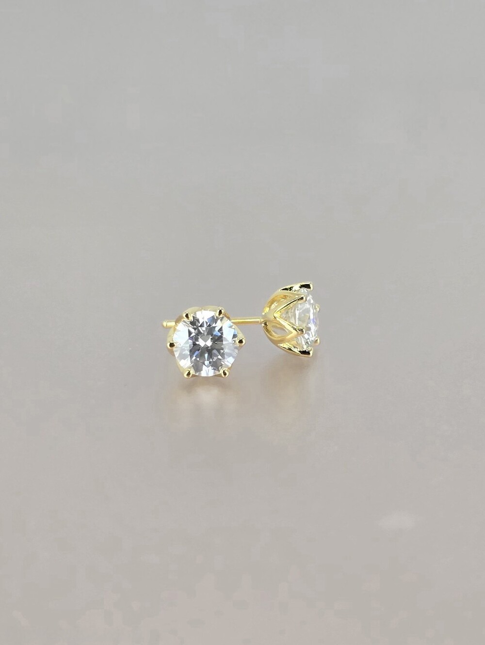 14k Gold-Filled 2.0ctw Solitaire Moissanitr Stud Earrings